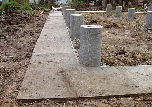 Установка опалубки для фундамента